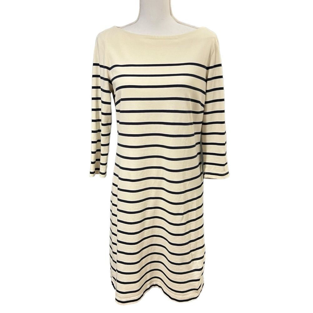 J McLaughlin Womens Nautical Sylive Dress Size M Coastal Preppy Old Money Stiped